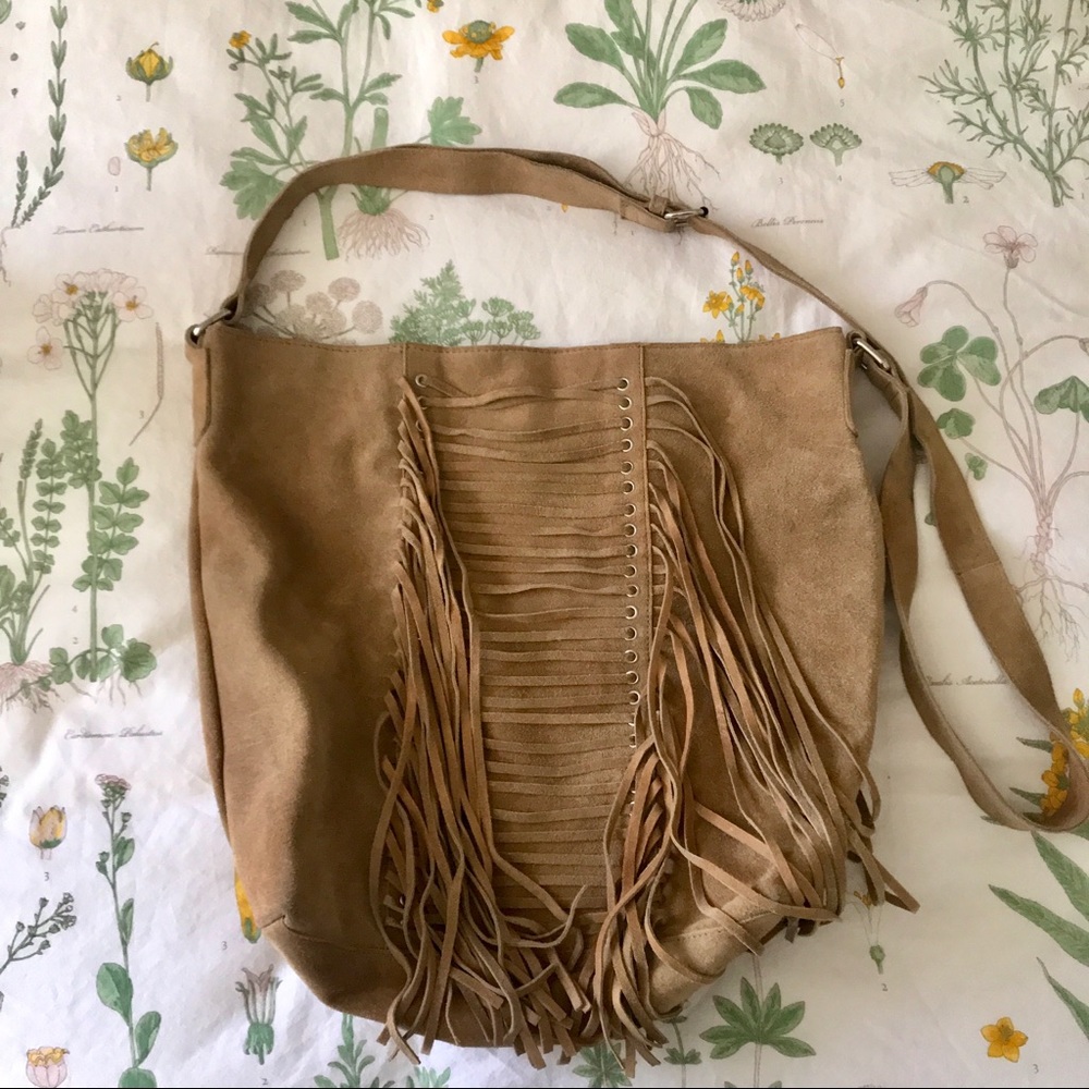Tassel Leather Crossbody Bag